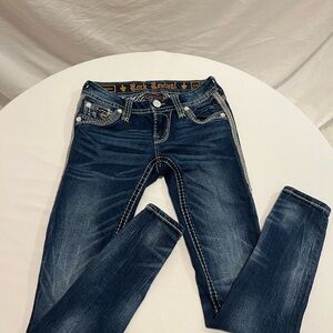 ROCK REVIVAL BRAYLEE, double Rock Revival label, dark blue wash.